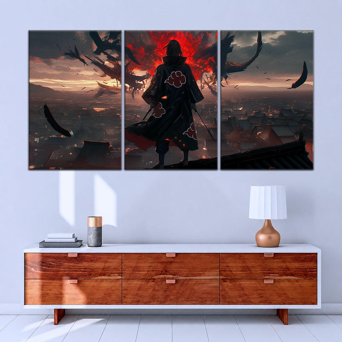 Naruto Canvas Wall Art - NA5063 - Itachi Uchiha Akatsuki Shadow Over Konoha