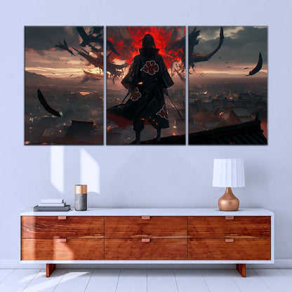 Naruto Canvas Wall Art - NA5063 - Itachi Uchiha Akatsuki Shadow Over Konoha