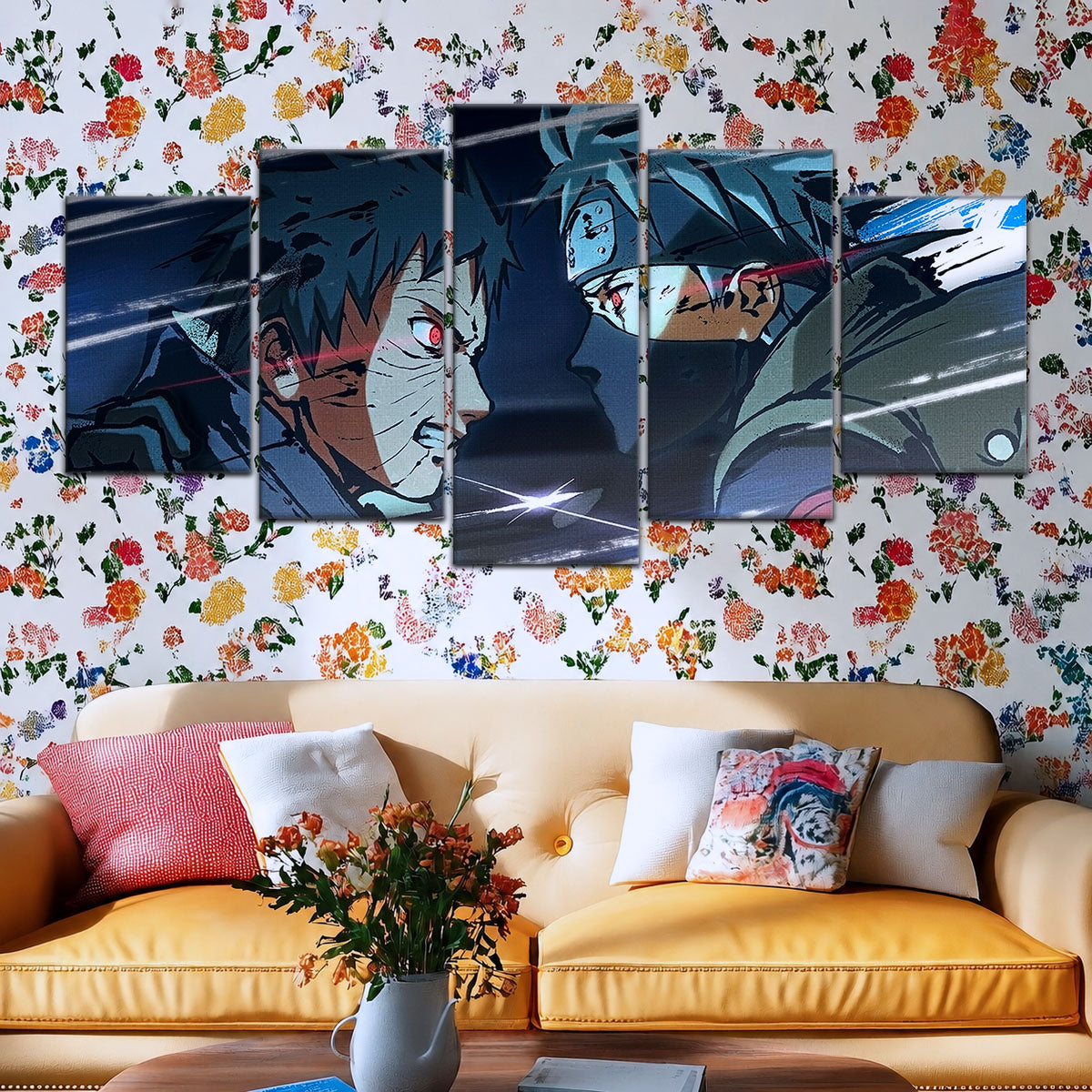 Naruto Canvas Wall Art - NA5075 - Obito Uchiha Vs Kakashi Hatake