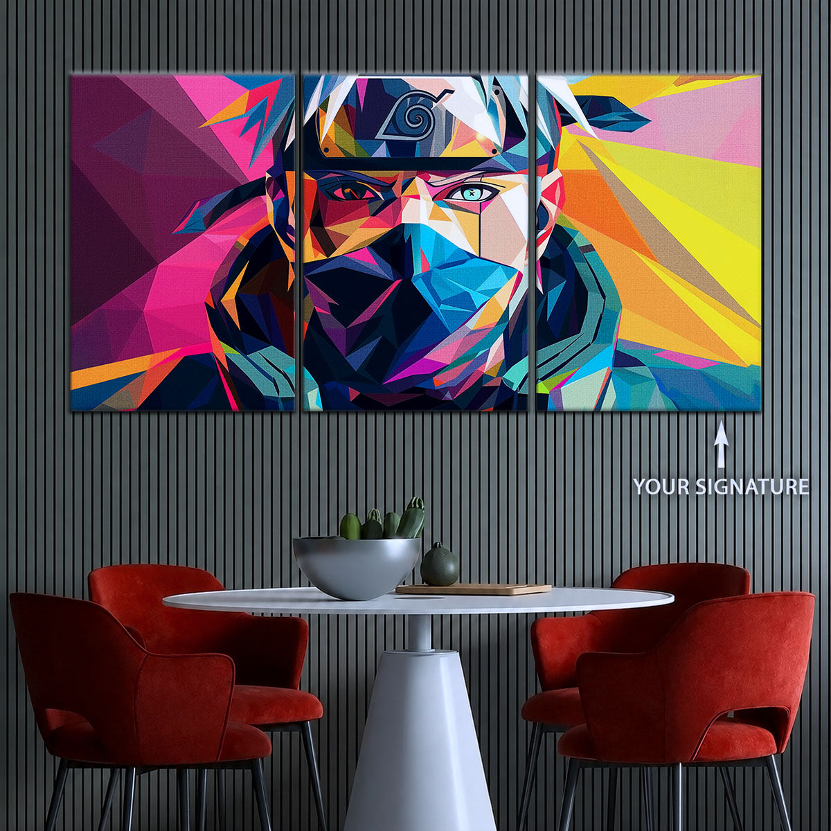 Naruto Canvas Wall Art - NA5080 - Kakashi Hatake Geometric