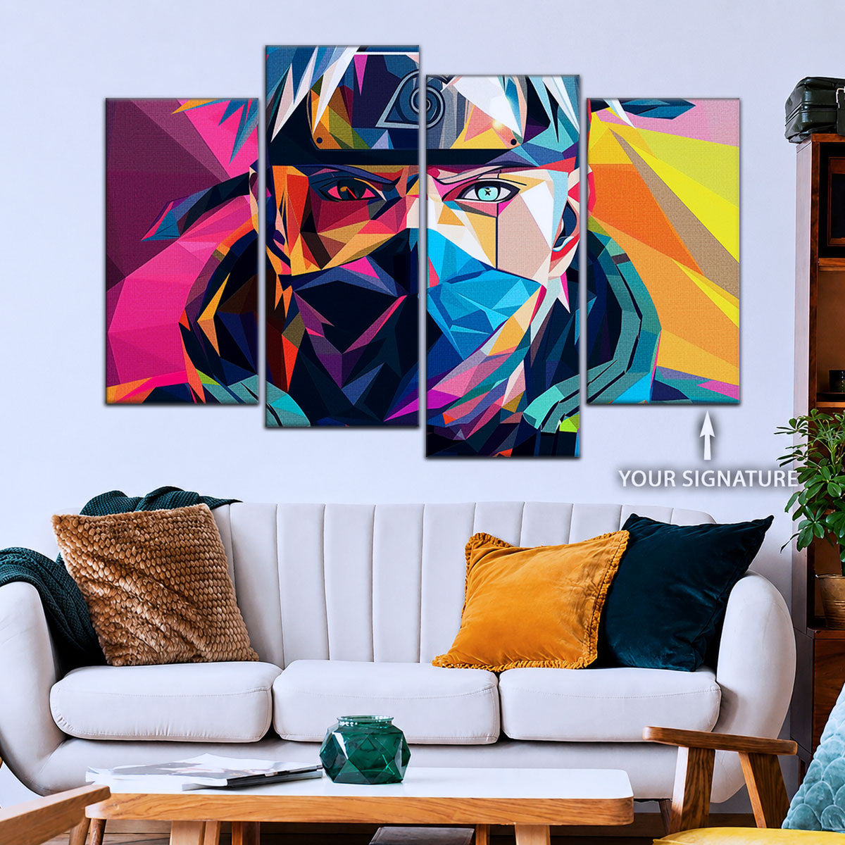 Naruto Canvas Wall Art - NA5080 - Kakashi Hatake Geometric