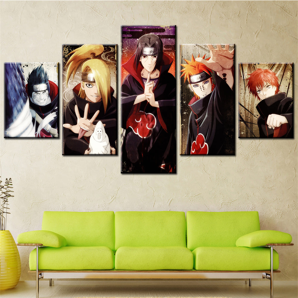 Naruto Canvas Wall Art - NA5103 - Uzumaki Naruto - Uchiha Sasuke - Gaara - Kisame - Deidara