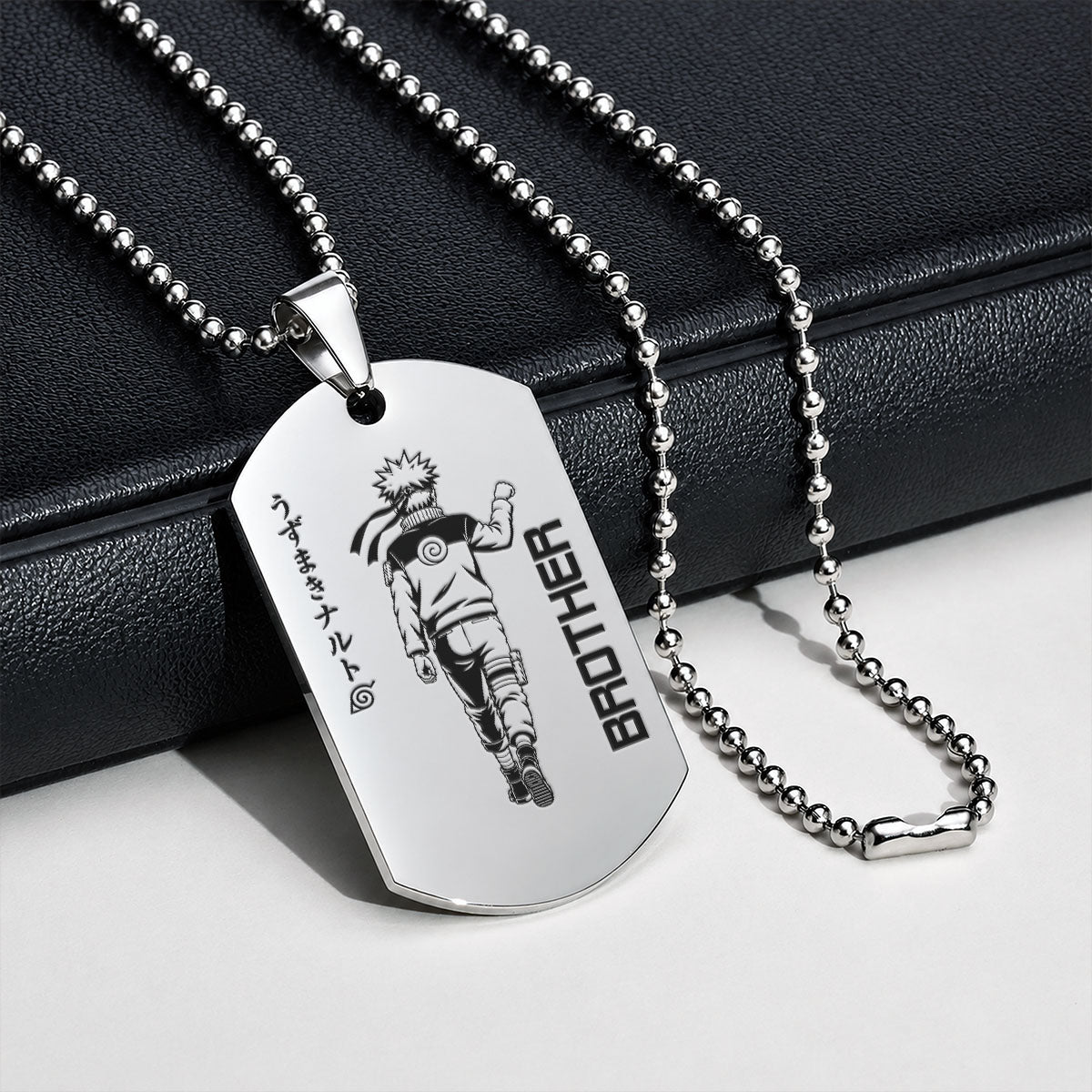 Naruto Engraved Dog Tag Necklace - NAD005 - Naruto Uzumaki - Sasuke Uchiha - Brother Forever
