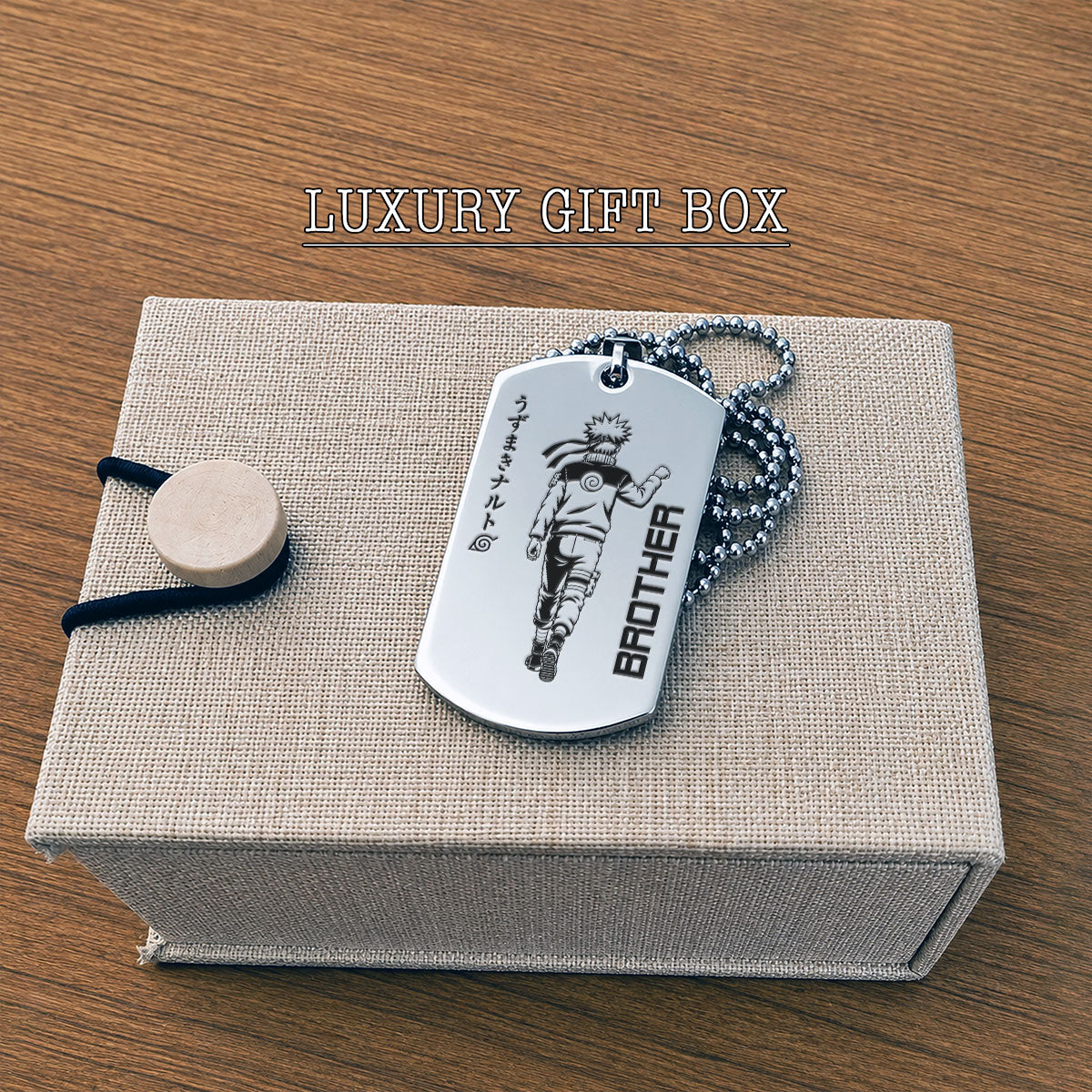 Naruto Engraved Dog Tag Necklace - NAD005 - Naruto Uzumaki - Sasuke Uchiha - Brother Forever