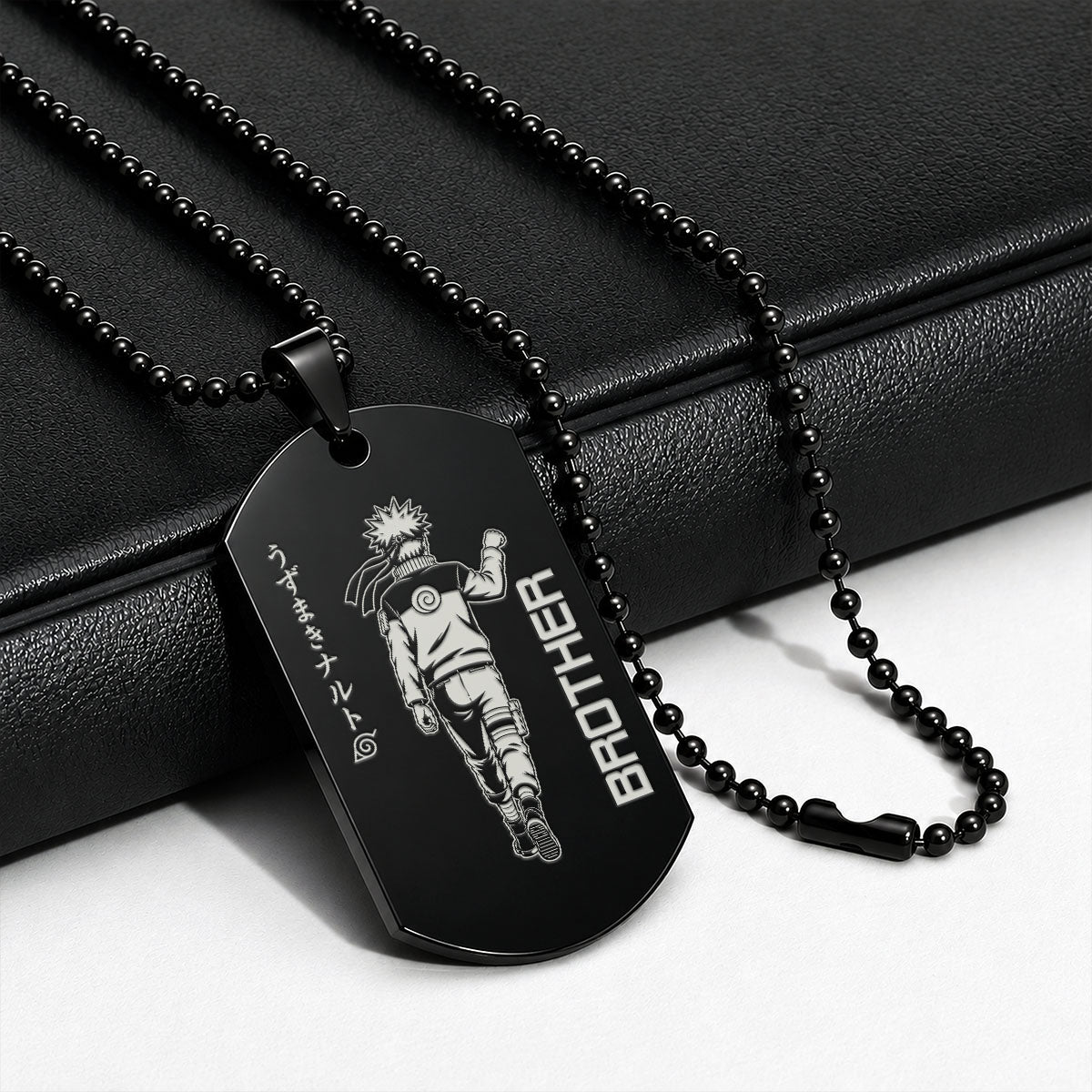 Naruto Engraved Dog Tag Necklace - NAD006 - Naruto Uzumaki - Sasuke Uchiha - Brother Forever