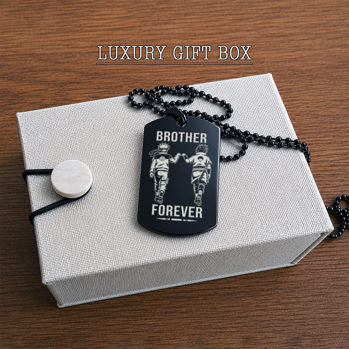 Naruto Engraved Dog Tag Necklace - NAD008 - Naruto Uzumaki - Sasuke Uchiha - Brother Forever