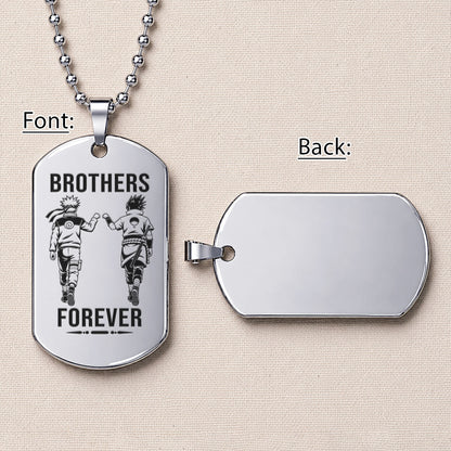 Naruto Engraved Dog Tag Necklace - NAD009 - Naruto Uzumaki - Sasuke Uchiha - Brothers Forever