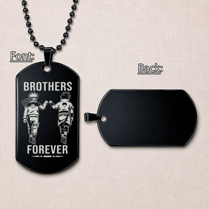 Naruto Engraved Dog Tag Necklace - NAD010 - Naruto Uzumaki - Sasuke Uchiha - Brothers Forever