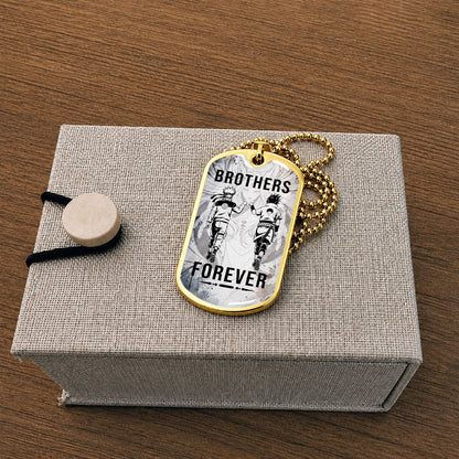 Naruto Dog Tag Necklace - NADL004 - Naruto Uzumaki - Sasuke Uchiha - Brothers Forever - Military Ball Chain