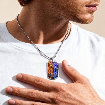 Naruto Dog Tag Necklace - NADL006 - Naruto Uzumaki - Sasuke Uchiha - Call On Me Brother - Military Ball Chain