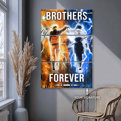 Naruto - 3 Piece Wall Art - NA003 - Brothers Forever - Uzumaki Naruto  - Uchiha Sasuke - Naruto Canvas