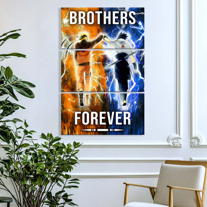 Naruto - 3 Piece Wall Art - NA003 - Brothers Forever - Uzumaki Naruto  - Uchiha Sasuke - Naruto Canvas