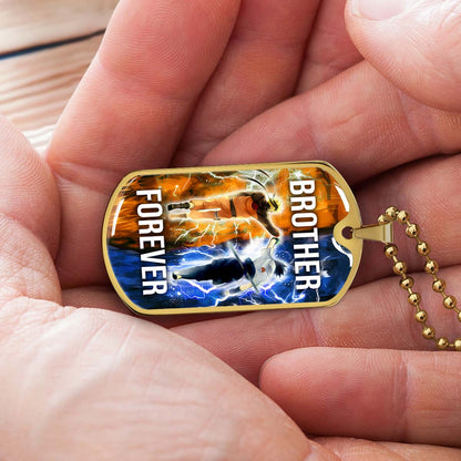 Naruto - NADL001 - Brother Forever - Uzumaki Naruto  - Uchiha Sasuke - Naruto Dog Tag - Military Ball Chain - Luxury Dog Tag