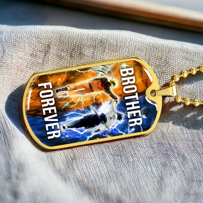 Naruto - NADL001 - Brother Forever - Uzumaki Naruto  - Uchiha Sasuke - Naruto Dog Tag - Military Ball Chain - Luxury Dog Tag