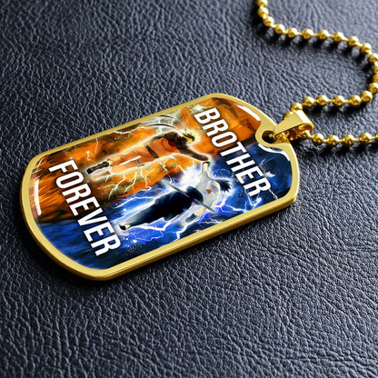 Naruto - NADL001 - Brother Forever - Uzumaki Naruto  - Uchiha Sasuke - Naruto Dog Tag - Military Ball Chain - Luxury Dog Tag