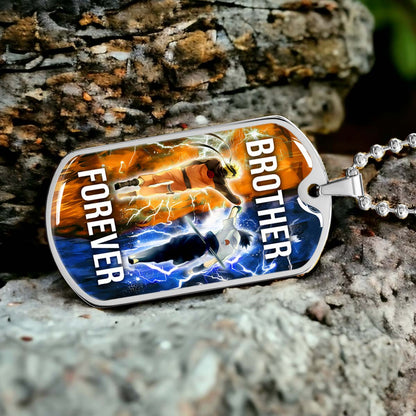 Naruto - NADL001 - Brother Forever - Uzumaki Naruto  - Uchiha Sasuke - Naruto Dog Tag - Military Ball Chain - Luxury Dog Tag