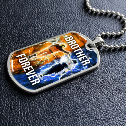 Naruto - NADL001 - Brother Forever - Uzumaki Naruto  - Uchiha Sasuke - Naruto Dog Tag - Military Ball Chain - Luxury Dog Tag