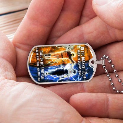 Naruto - NADL002 - Call On me Brother - Uzumaki Naruto  - Uchiha Sasuke - Naruto Dog Tag - Military Ball Chain - Luxury Dog Tag