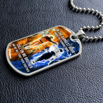 Naruto - NADL002 - Call On me Brother - Uzumaki Naruto  - Uchiha Sasuke - Naruto Dog Tag - Military Ball Chain - Luxury Dog Tag