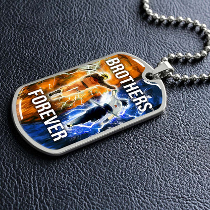 Naruto - NADL003 - Brothers Forever - Uzumaki Naruto  - Uchiha Sasuke - Naruto Dog Tag - Military Ball Chain - Luxury Dog Tag
