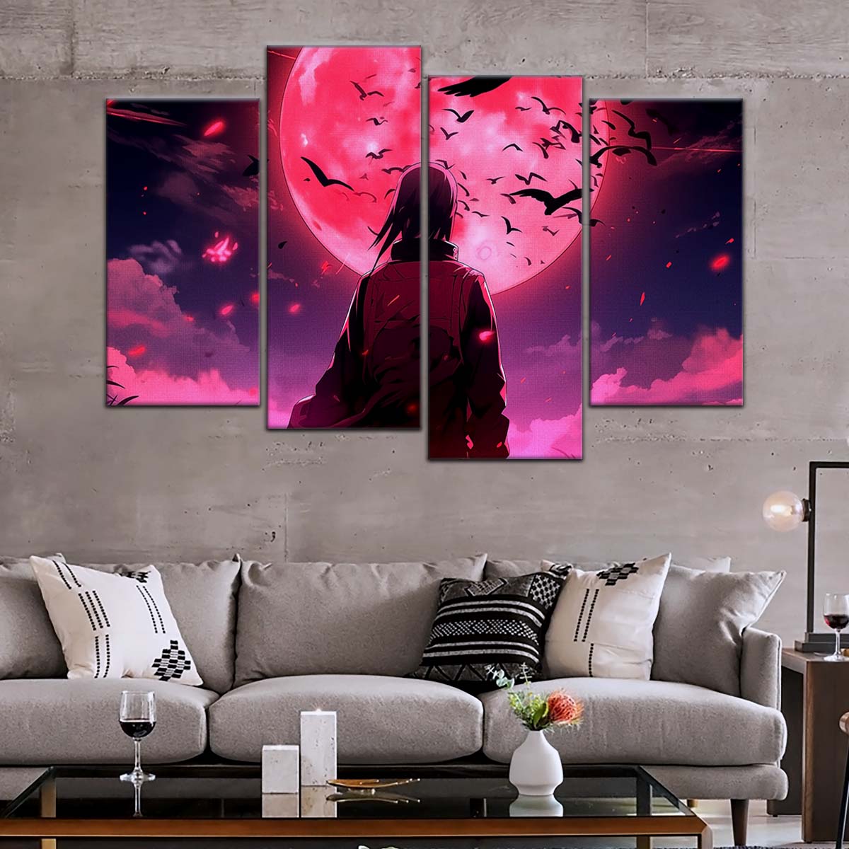 Naruto Wall Art - NA5073 - Itachi Uchiha Moonlight Silhouette - Naruto Poster - Naruto Canvas