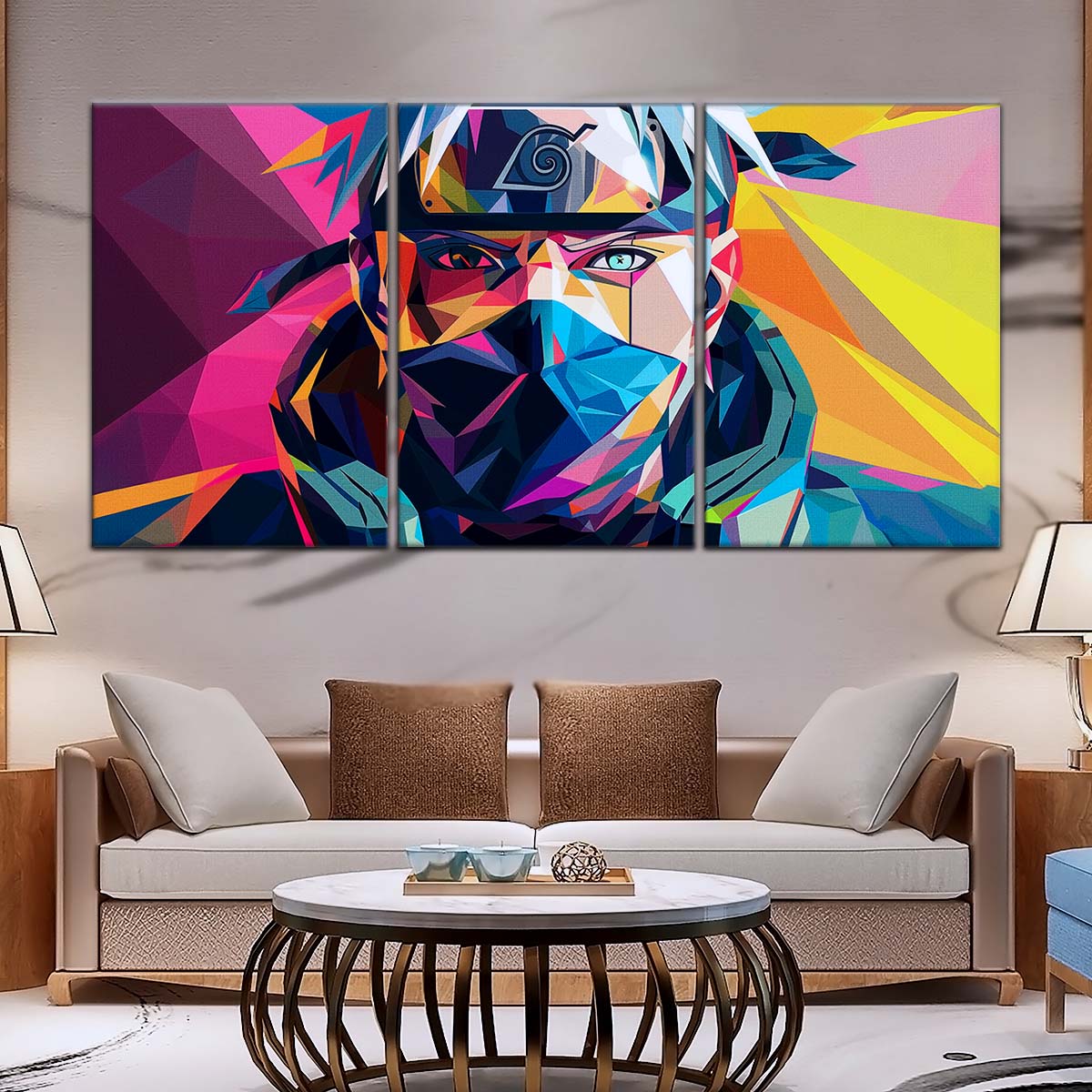 Naruto Wall Art - NA5080 - Kakashi Hatake Geometric Art - Naruto Poster - Naruto Canvas