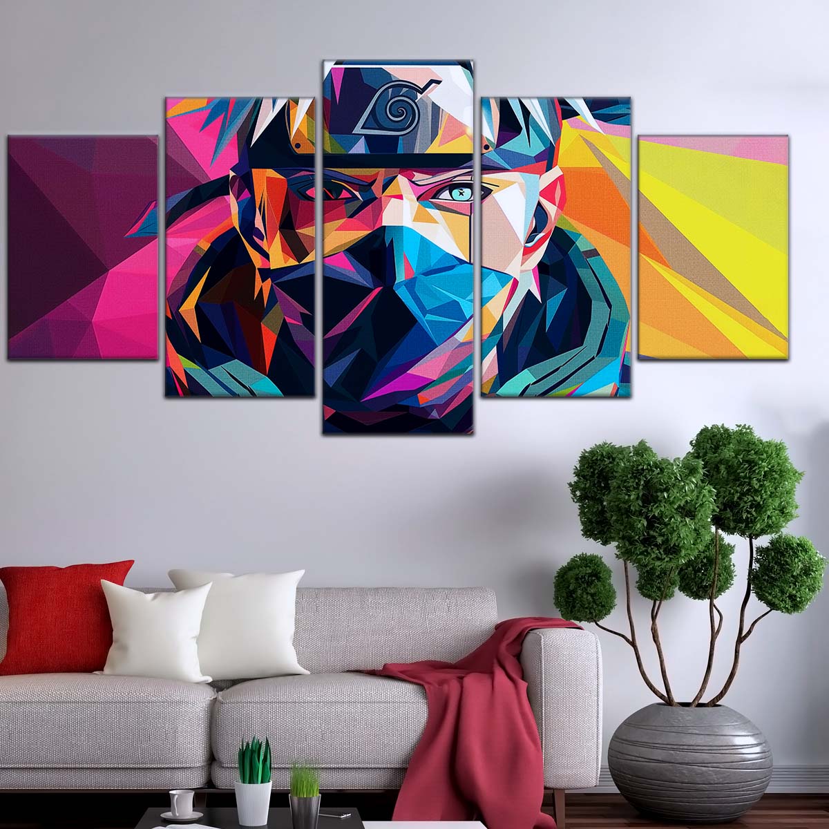 Naruto Wall Art - NA5080 - Kakashi Hatake Geometric Art - Naruto Poster - Naruto Canvas