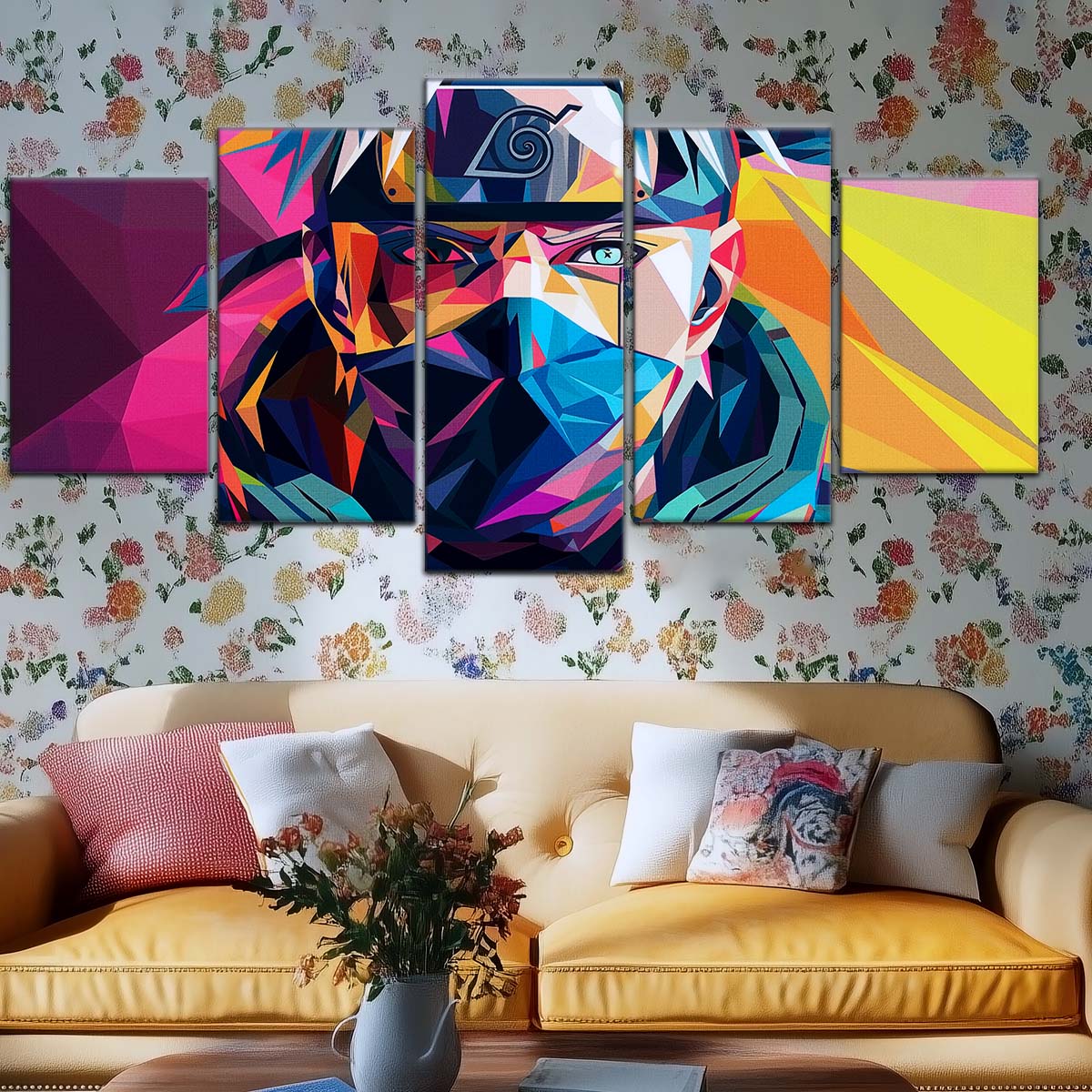 Naruto Wall Art - NA5080 - Kakashi Hatake Geometric Art - Naruto Poster - Naruto Canvas