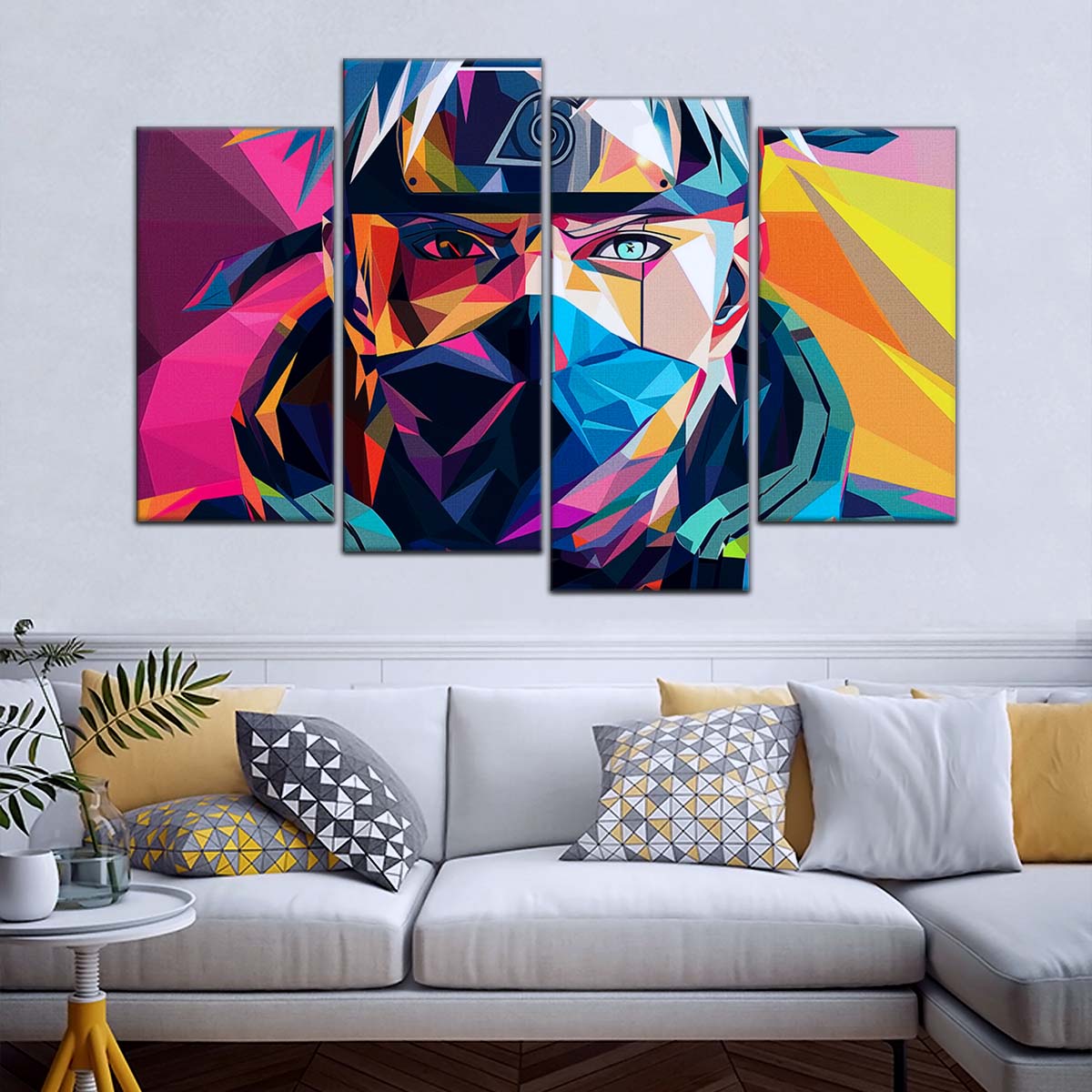 Naruto Wall Art - NA5080 - Kakashi Hatake Geometric Art - Naruto Poster - Naruto Canvas
