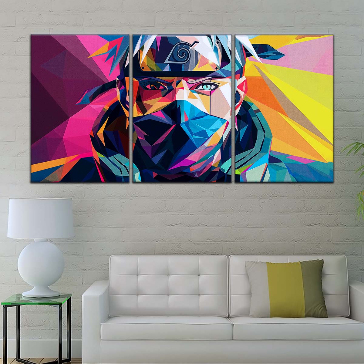 Naruto Wall Art - NA5080 - Kakashi Hatake Geometric Art - Naruto Poster - Naruto Canvas