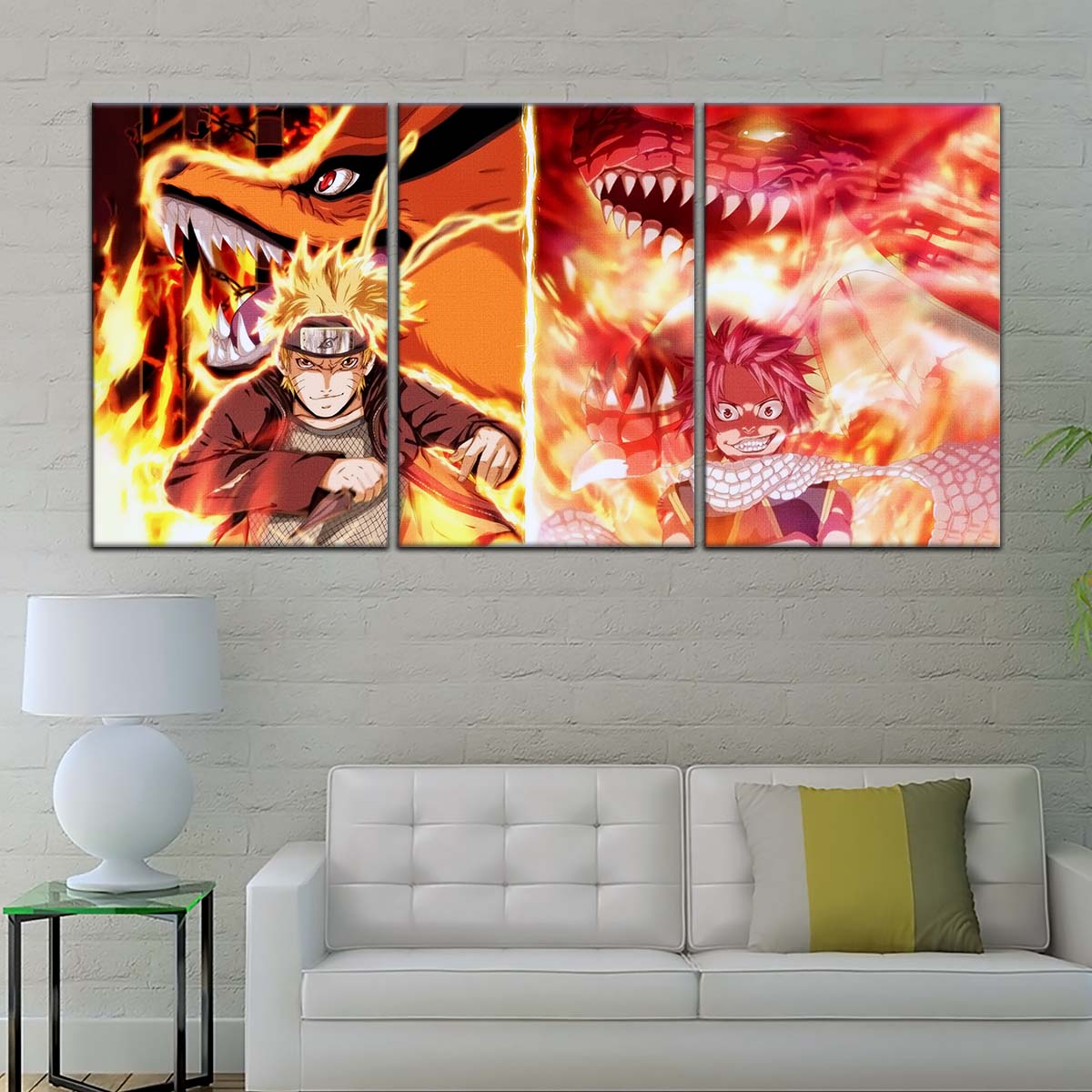 Naruto Wall Art - OP5025 - Naruto Uzumaki - Natsu Dragneel - Kurama - Igneel - Naruto Poster - Naruto Canvas