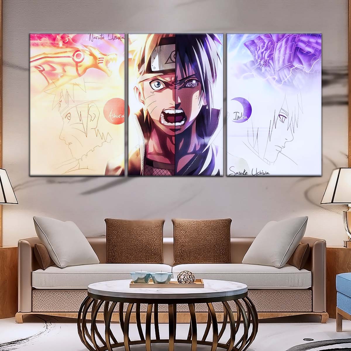Naruto Wall Art - OP5026 - Naruto Uzumaki - Sasuke Uchiha - Indra Ōtsutsuki Ashura Ootsutsuki - Naruto Poster - Naruto Canvas