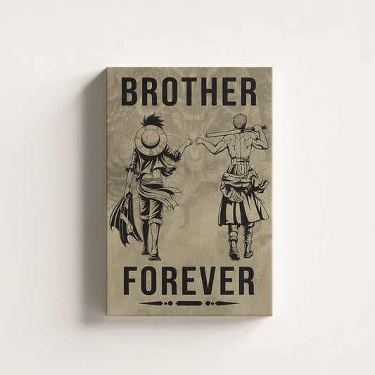 One Piece Canvas Wall Art - OP003 - Monkey D. Luffy - Roronoa Zoro - Brother Forever