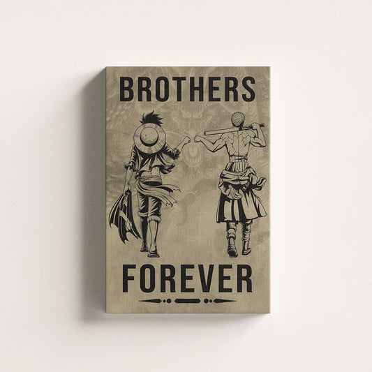 One Piece Canvas Wall Art - OP004 - Monkey D. Luffy - Roronoa Zoro - Brothers Forever