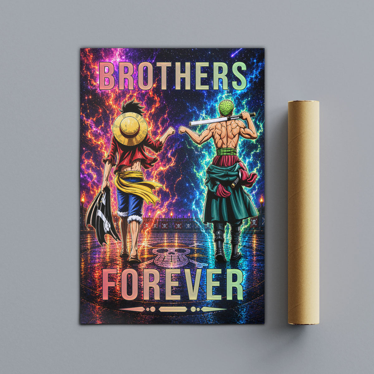 One Piece Canvas Wall Art - OP008 - Monkey D. Luffy - Roronoa Zoro - Brothers Forever