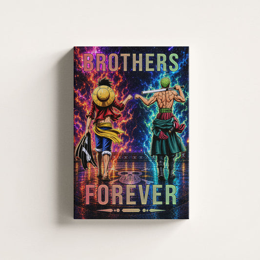 One Piece Canvas Wall Art - OP008 - Monkey D. Luffy - Roronoa Zoro - Brothers Forever