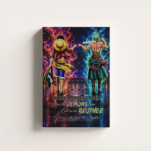 One Piece Canvas Wall Art - OP010 - Monkey D. Luffy - Roronoa Zoro - Call On Me Brother
