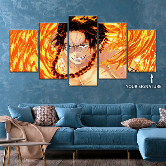 One Piece Canvas Wall Art - OP5015 - Portgas D. Ace Fire Fist