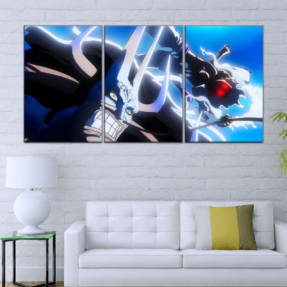 One Piece Canvas Wall Art - Luffy Gear Fifth vs Kaido 5 Piece Split Panel Anime Poster - Framed Ready to Hang Living Room & Man Cave Decor - OP5025