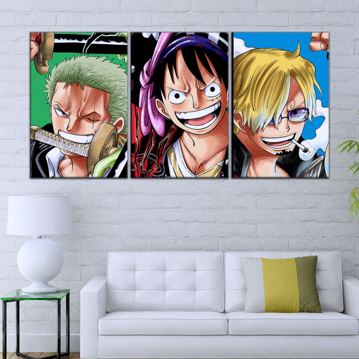 One Piece Canvas Wall Art - OP5029 - Monster Trio - Luffy Gear 5 - Roronoa Zoro - Sanji