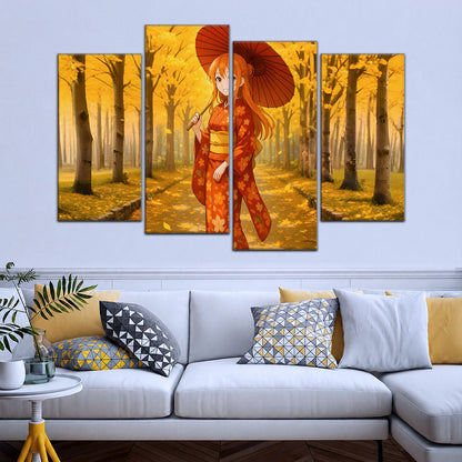 One Piece Canvas Wall Art - Nami Cat Burglar 5 Piece Split Panel Anime Poster - Framed Ready to Hang Living Room & Man Cave Decor - OP5053