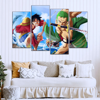 One Piece Canvas Wall Art - OP5057 - Monkey D. Luffy - Roronoa Zoro