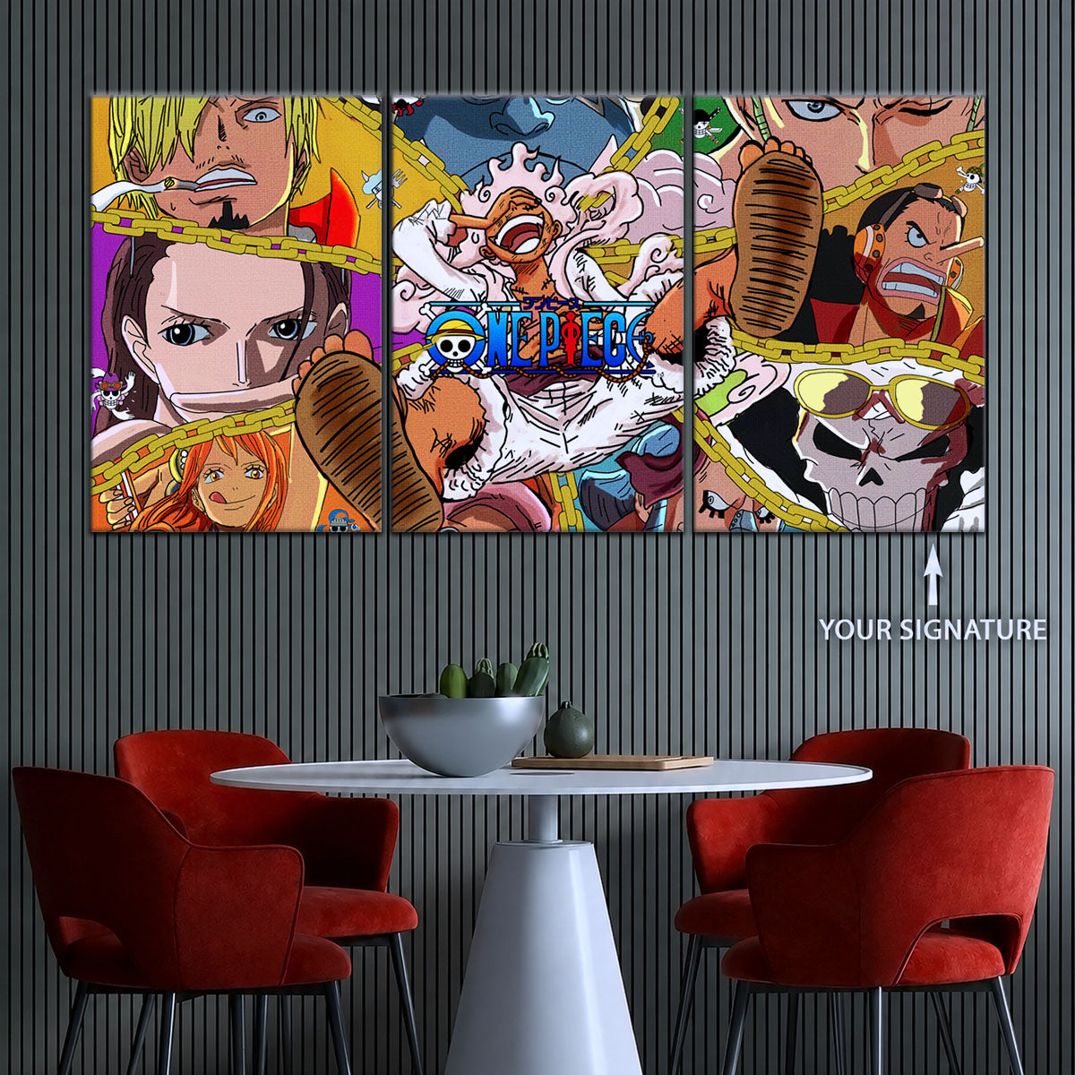 One Piece Canvas Wall Art - OP5061 - Monster Trio Luffy Gear 5 - Roronoa Zoro - Sanji