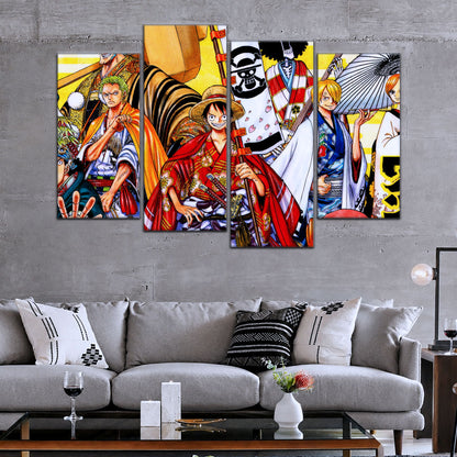 One Piece Canvas Wall Art - OP5063 - Straw Hat Crew featuring - Monkey D. Luffy - Roronoa Zoro