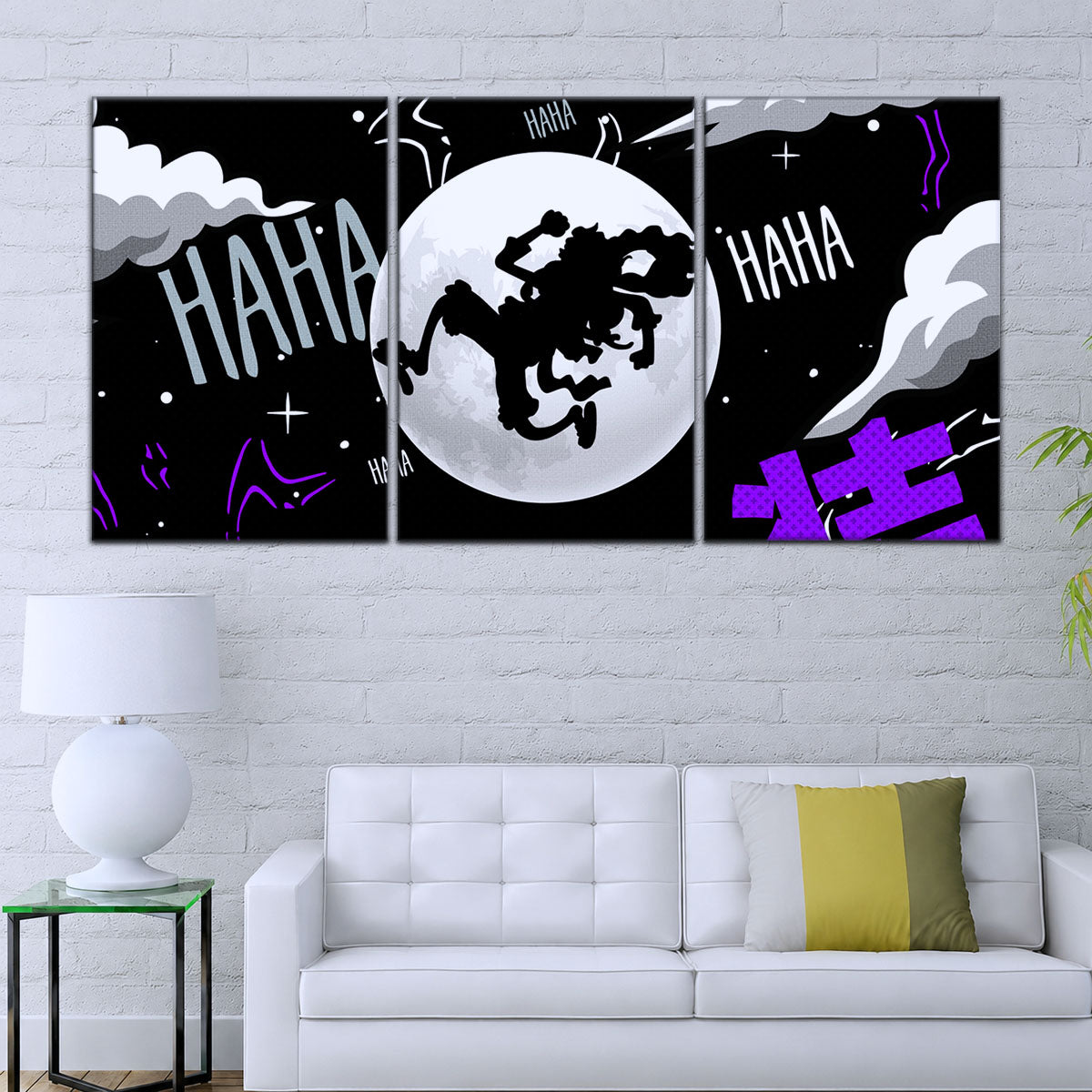 One Piece Canvas Wall Art - Luffy Gear 5 Sun God 5 Piece Split Panel Anime Poster - Framed Ready to Hang Living Room & Man Cave Decor - OP5070