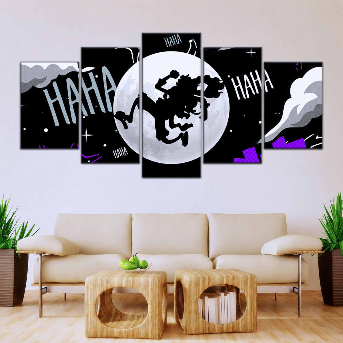 One Piece Canvas Wall Art - Luffy Gear 5 Sun God 5 Piece Split Panel Anime Poster - Framed Ready to Hang Living Room & Man Cave Decor - OP5070