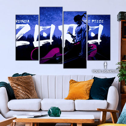 One Piece Canvas Wall Art - OP5079 - Roronoa Zoro Three Sword Style