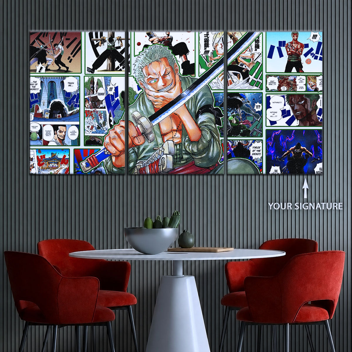One Piece Canvas Wall Art - OP5080 - Roronoa Zoro Three Sword Style