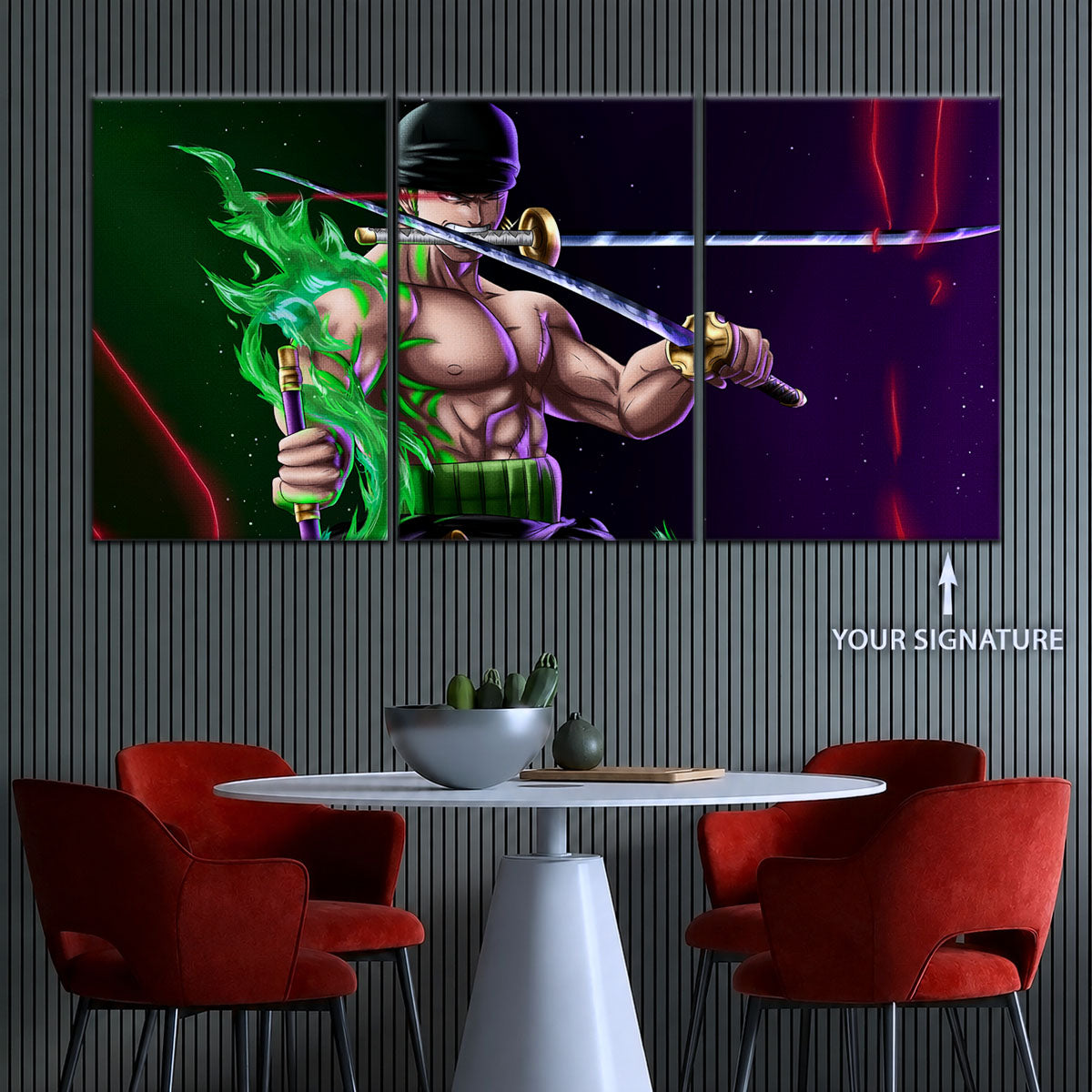 One Piece Canvas Wall Art - OP5081 - Roronoa Zoro Three Sword Style