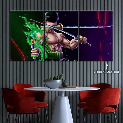 One Piece Canvas Wall Art - OP5081 - Roronoa Zoro Three Sword Style